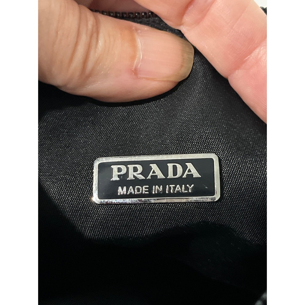 Vtg Prada Black Tessuto Nylon Mini Hobo Shoulder Bag Logo Y2K Italy COA - Picture 8 of 13